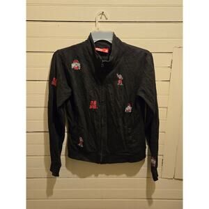 Ohio State Jacket Mens L Black Full Zip Team Sweatshirt 100% Cotton Buckeyes